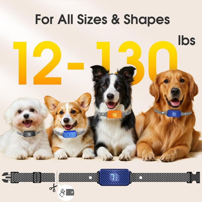KJKZO Dog Bark Collar for Large Medium Small Dogs, Effective No-Bark Collar, Smart Barking Collar, Rechargeable Bark Collar with 7 Sensitivity, 3 Modes, Waterproof,Dark Blue - Image 4